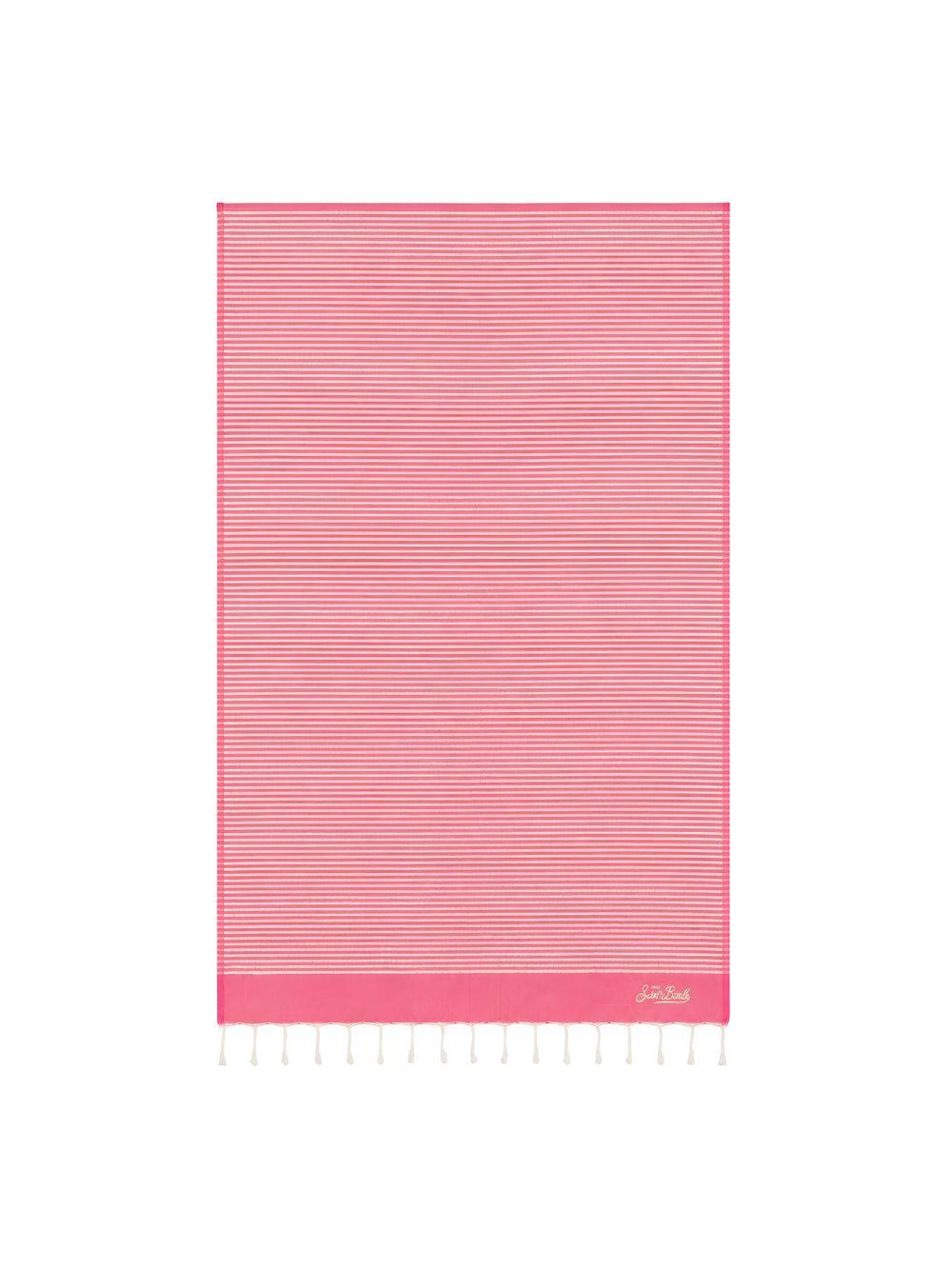 Telo mare MC2 Saint Barth bianco e fucsia con motivo a righe FOUT016 09140L MC2 ST. BARTH KIDS 