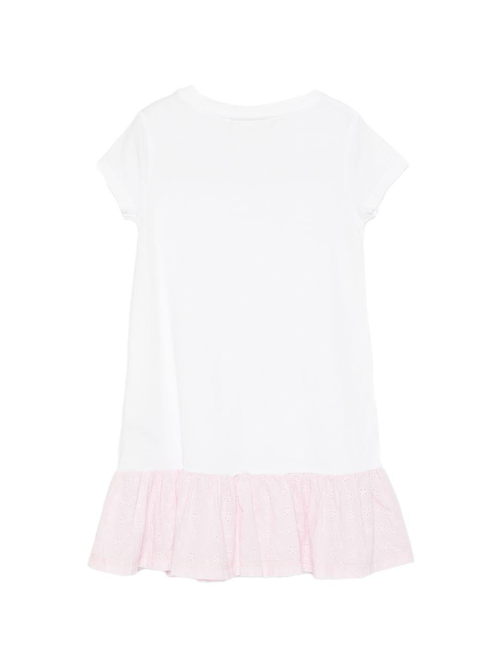 Abito Abbey da bambina MC2 Saint Barth Kids bianco con volant in pizzo sangallo ABY0002 03585L MC2 ST. BARTH KIDS 