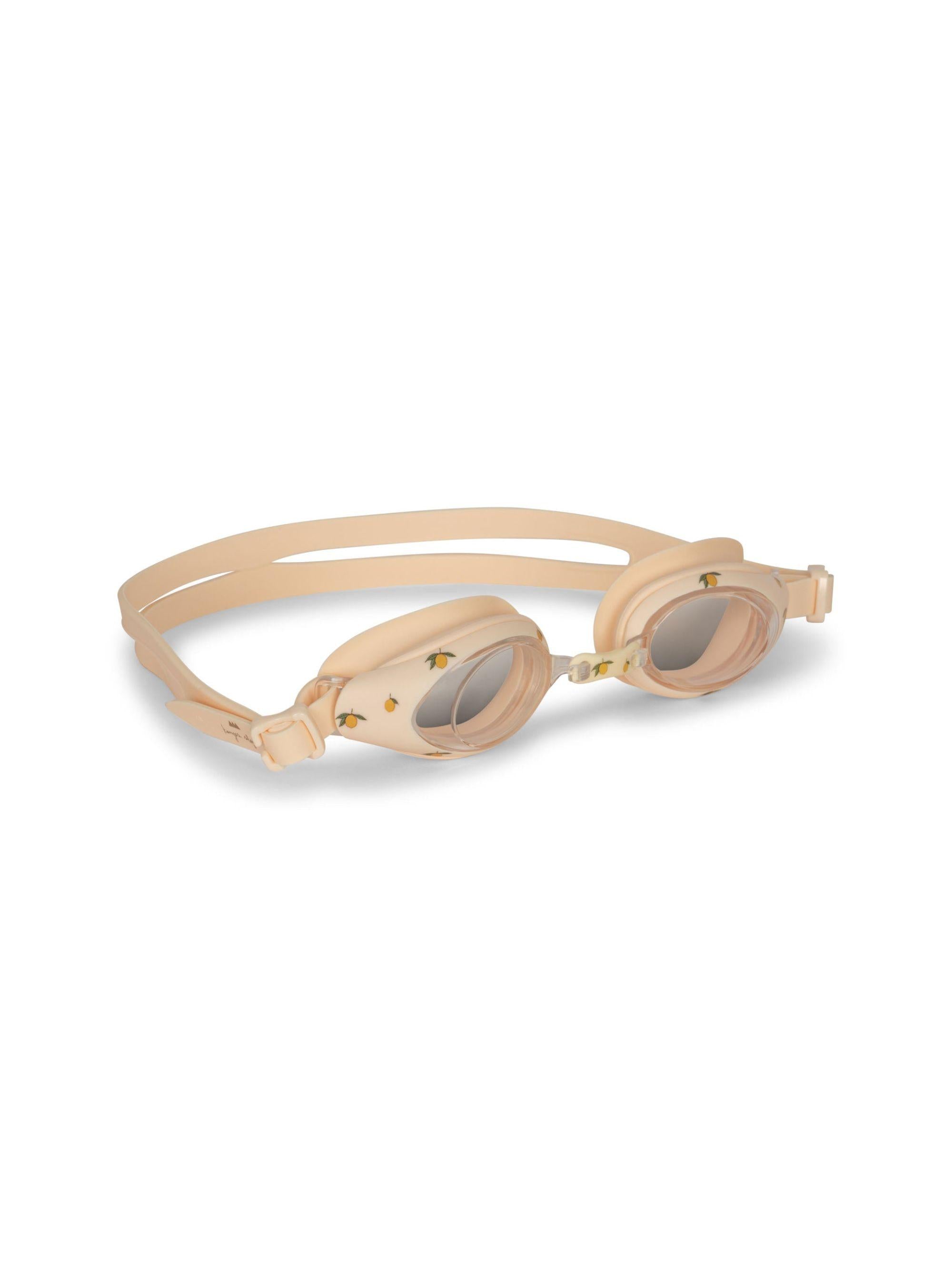 Occhiali da nuoto Marley per bambini Konges Slojd beige con stampa limoni all-over KS100967 LEMON KONGES SLOJD 