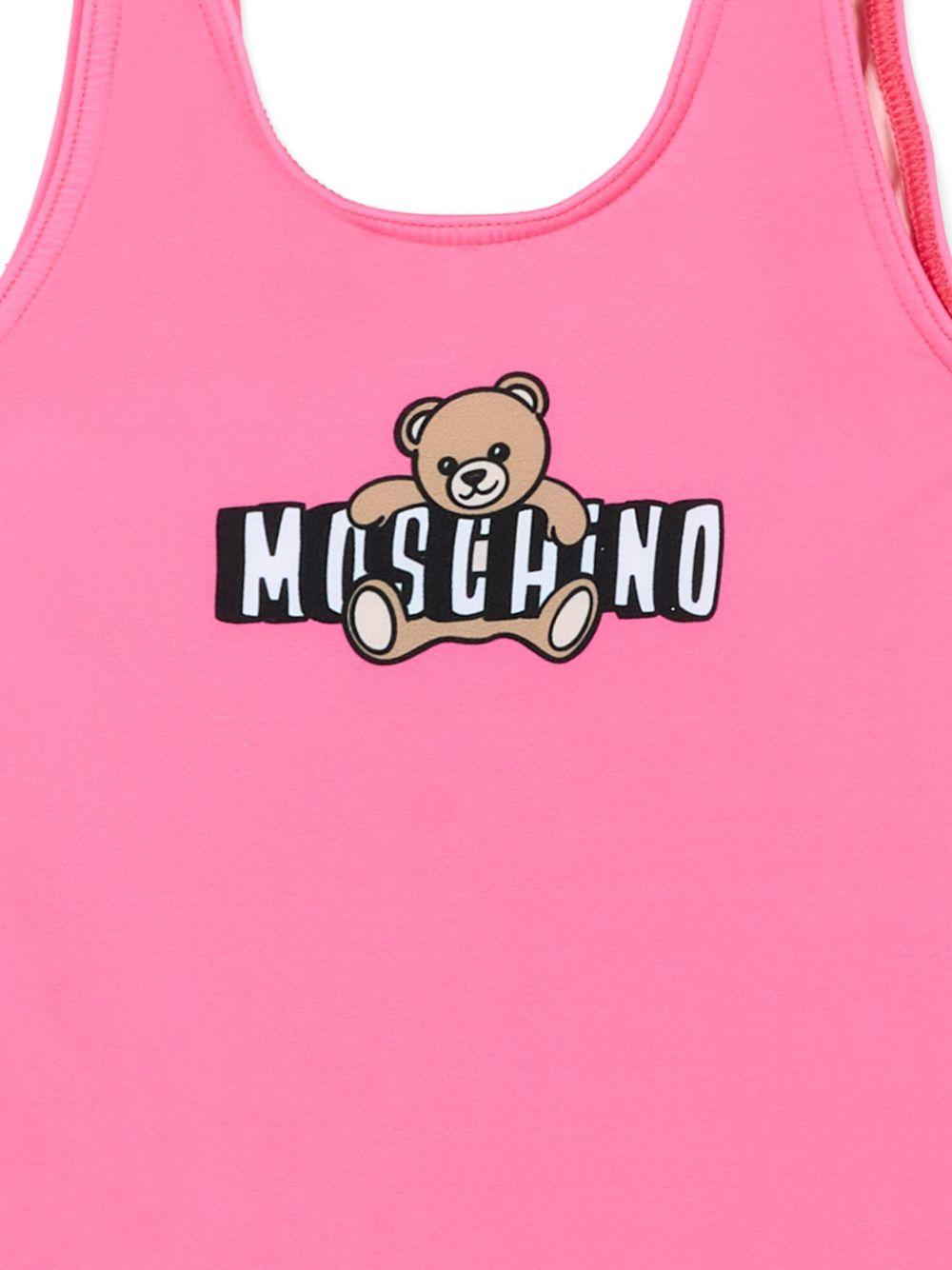Costume intero per neonata Moschino Kids rosa con stampa Teddy sul davanti M2L00ALKA11 50533 MOSCHINO KIDS 