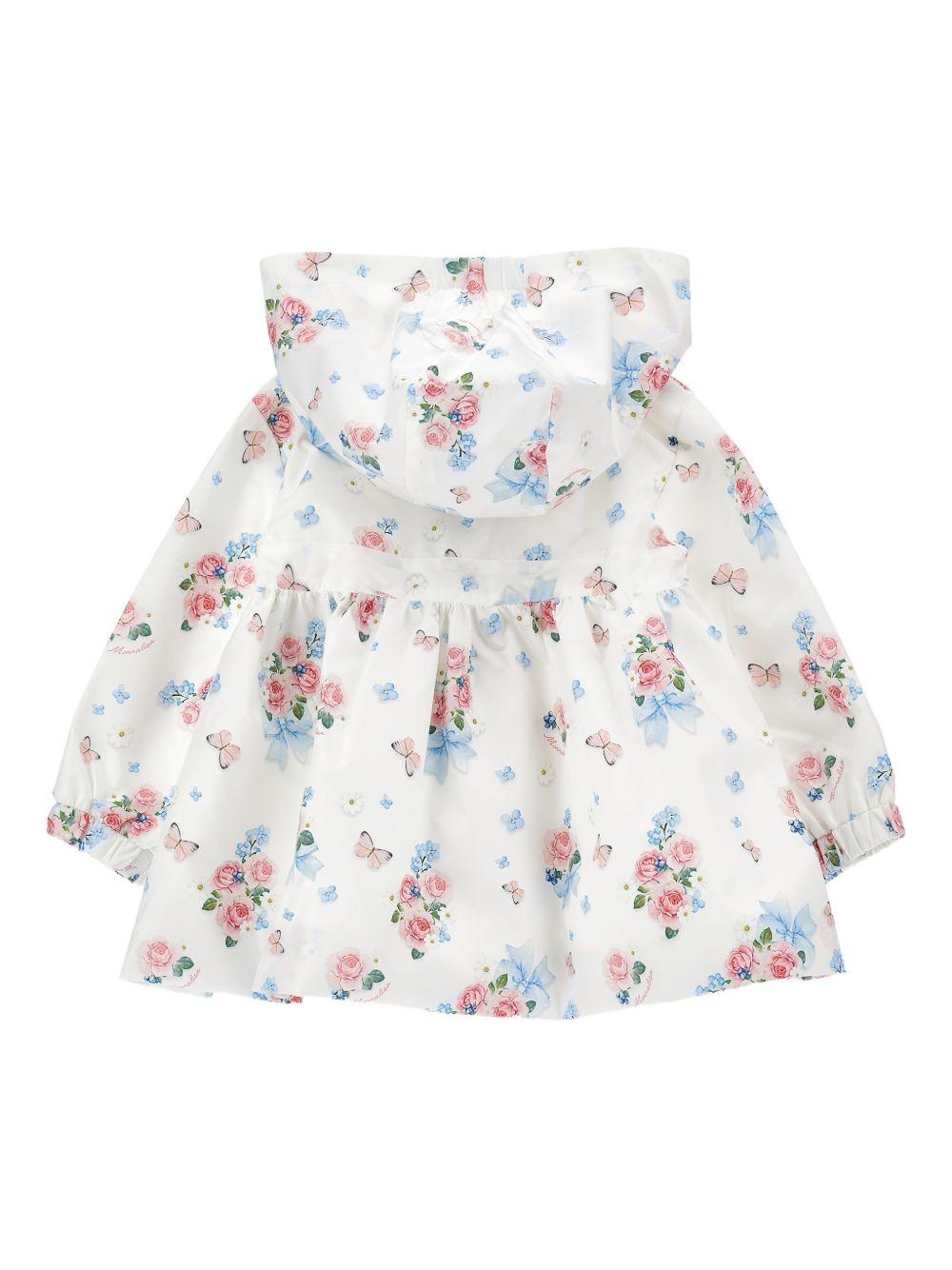 Giacca per neonata Monnalisa bianca con stampa a fiori 39G100 7026 0099 MONNALISA KIDS 
