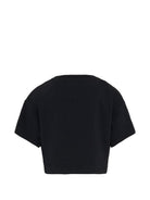 T-shirt per bambina Moschino Kids nera con stampa Teddy Bear HDM072LBA00 60100 MOSCHINO KIDS 