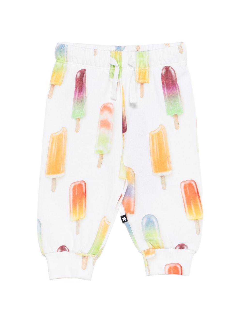 Pantatuta per bambini Molo bianco con stampa gelato all-over 6S26I205 9561 MOLO 