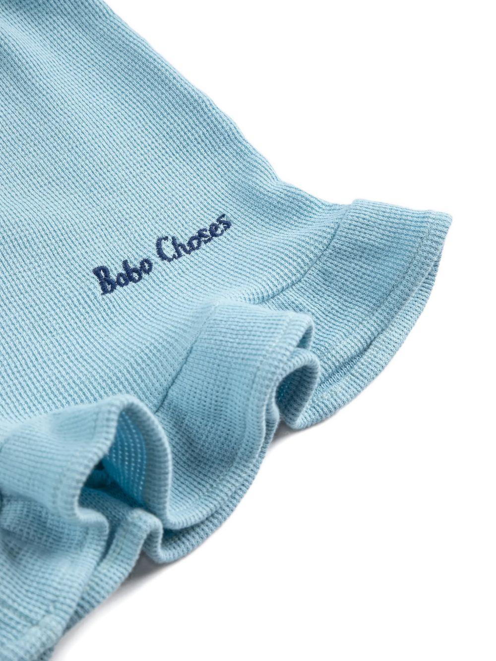 Shorts per bambina Bobo Choses Kids azzurri con logo sul davanti B126AC062 451 BOBO CHOSES KIDS 