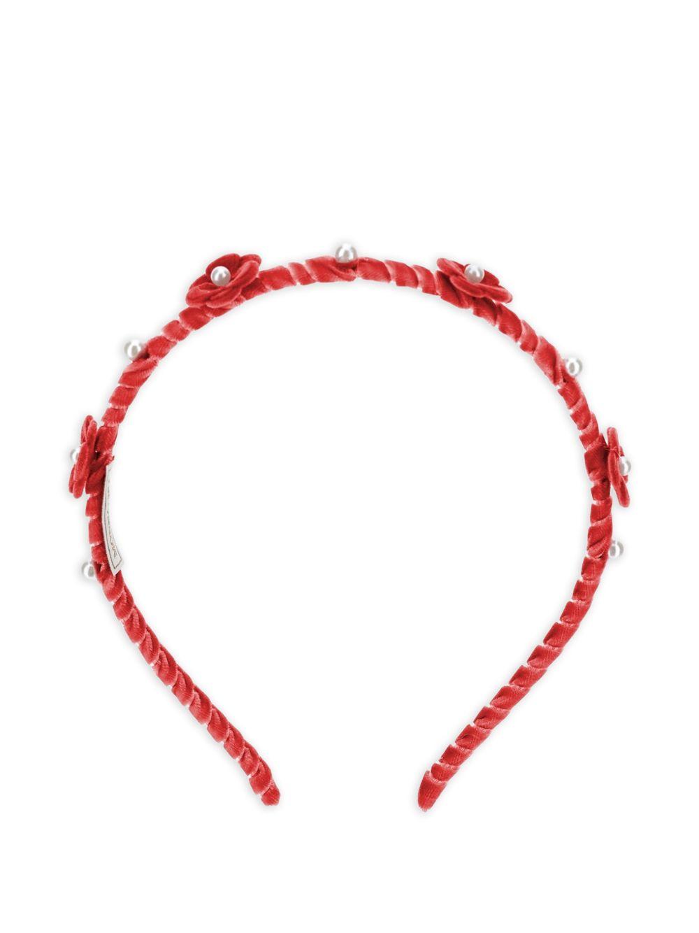 Cerchietto per capelli per bambina Monnalisa Kids rosso con effetto in velluto 17H003 8058 0043 MONNALISA KIDS 