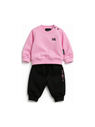 Completo per neonata John Richmond Kids rosa e nero con dettaglio logo RIA26064CF PINK BEGONIA JOHN RICHMOND KIDS 