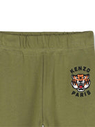 Pantaloni sportivi per bambino Kenzo Kids verdi con ricamo Tiger K61455 64T KENZO KIDS 