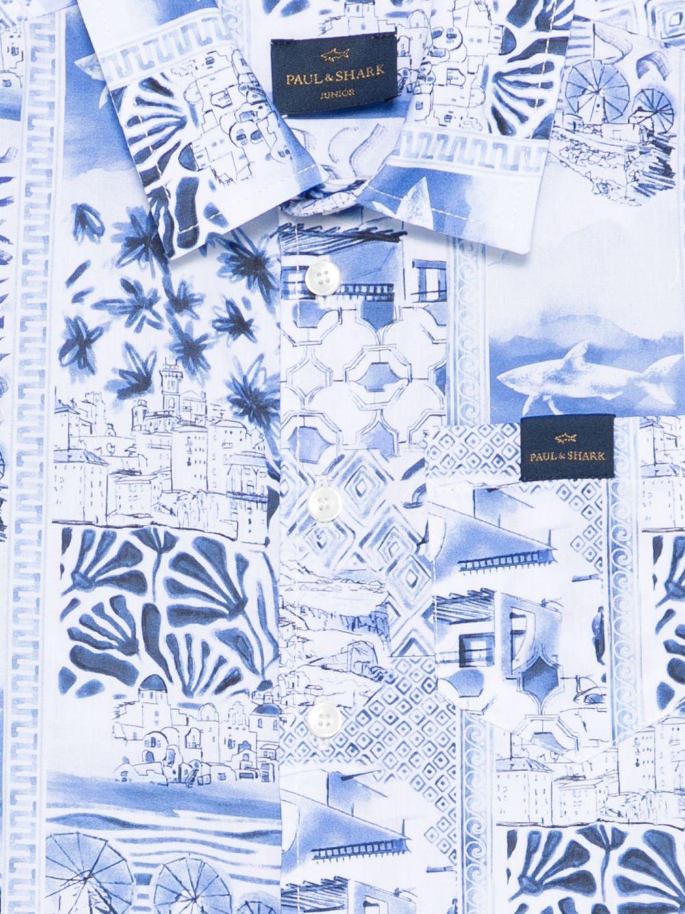 Camicia per bambino Paul & Shark Junior multicolore a fantasia WUC003LLB70 85301 PAUL & SHARK KIDS 