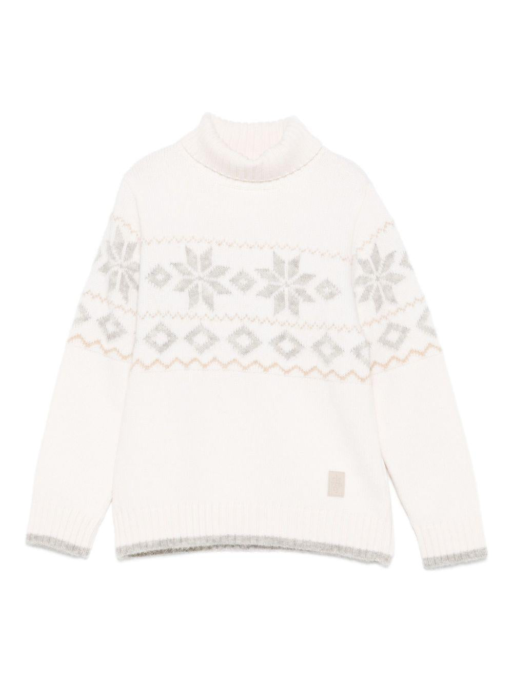 Maglione per bambino Eleventy Kids bianco con fiocco di neve EX9P50 W0049 100GR ELEVENTY KIDS 