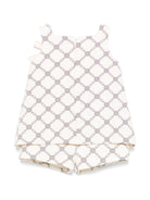 Tutina per neonata Elisabetta Franchi La Mia Bambina beige con stampa monogramma EGTA0080GA018 D027 ElISABETTA FRANCHI 
