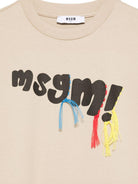 T-shirt per bambini MSGM Kids beige con dettaglio logo S6MSJUTH136 092 MSGM KIDS 