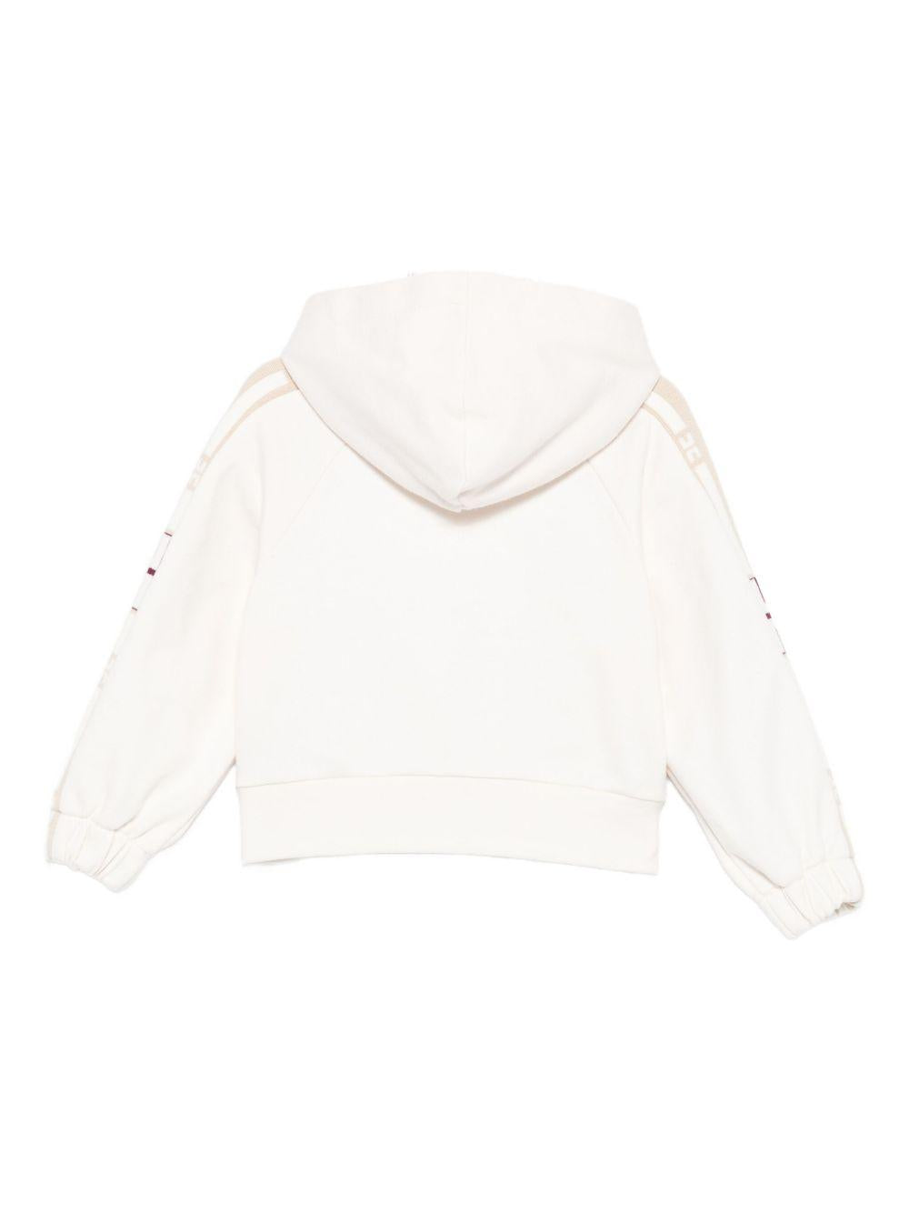 Felpa per neonata Elisabetta Franchi La Mia Bambina beige con cappuccio e zip EGFE0570FF002 D760 ElISABETTA FRANCHI 