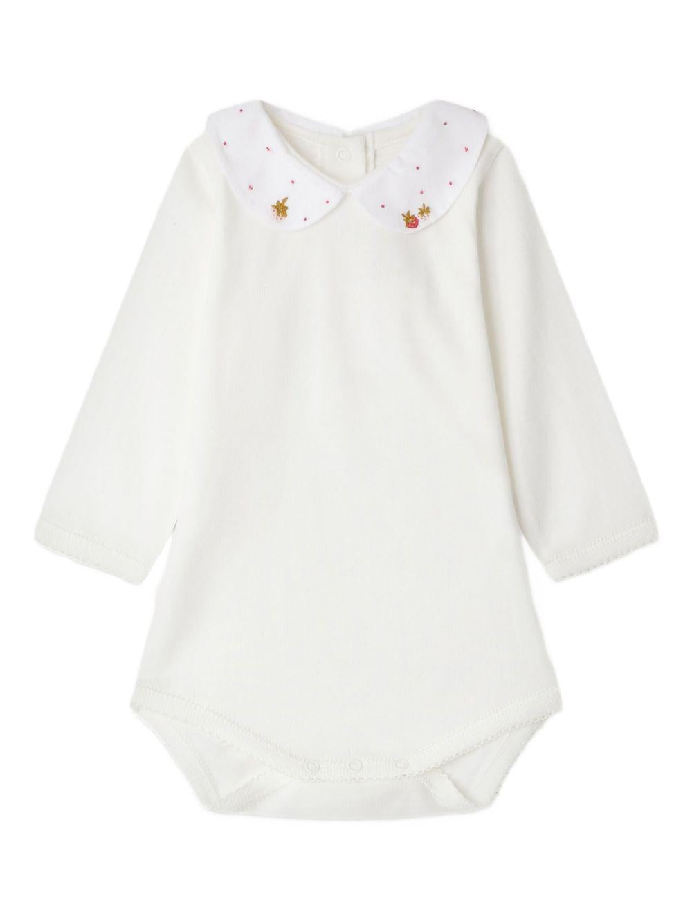 Body per neonata Bonpoint bianco con colletto ricamato W05NUNK00011 002 BONPOINT 