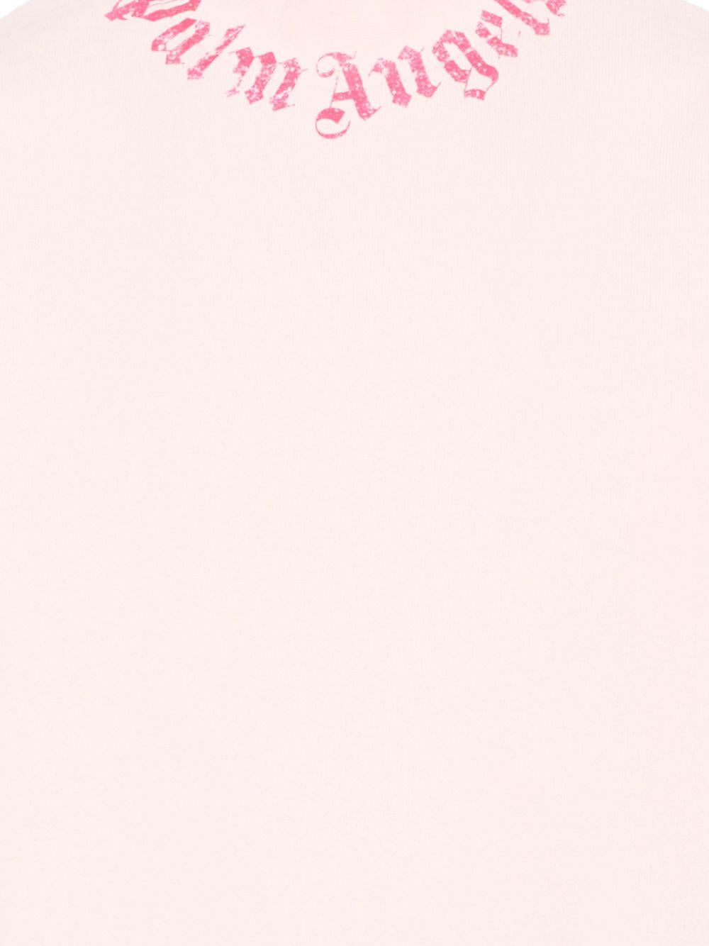 Felpa per bambina Palm Angels Kids rosa con logo sul davanti PGBA013S26FLE004 042 PALM ANGELS KIDS 