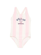 Costume da bagno per bambina Konges Slojd rosa con scollo a barchetta KS105040 CANDY ROSE KONGES SLOJD KIDS 