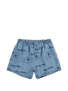 Shorts per neonato Bobo Choses denim con stampa grafica all-over B126AB057 461 BOBO CHOSES KIDS 