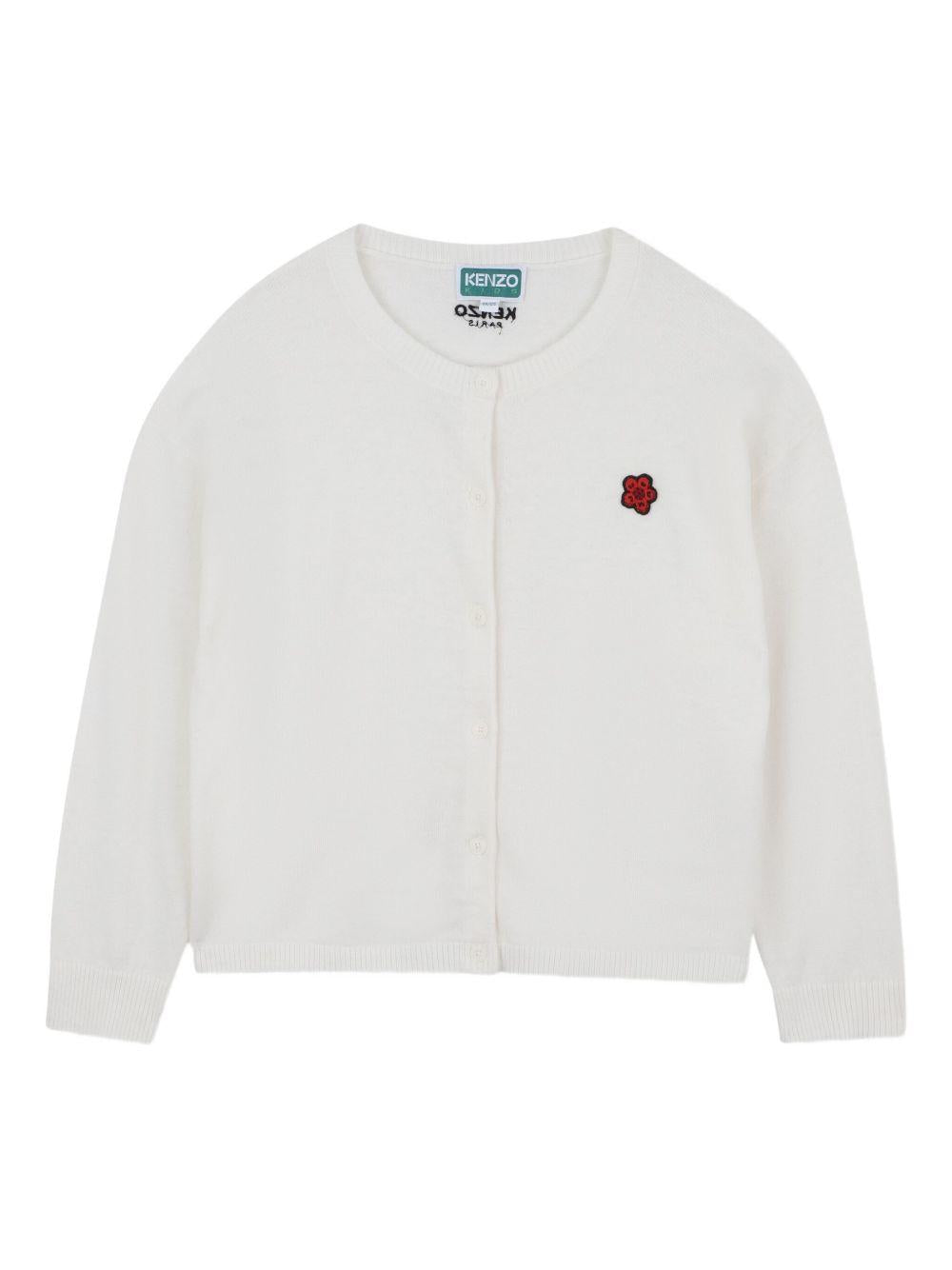 Cardigan per bambina Kenzo Kids bianco con ricamo Boke Flower K61312 117 KENZO KIDS 