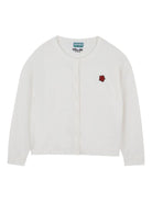 Cardigan per bambina Kenzo Kids bianco con ricamo Boke Flower K61312 117 KENZO KIDS 