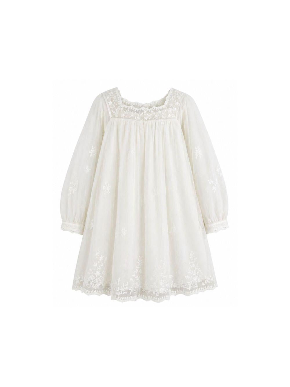Abito per bambina Chloé Kids bianco in pizzo a fiori C20812 117 CHLOE' KIDS 