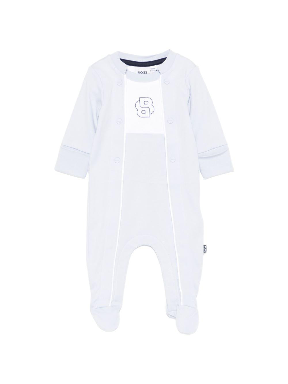 Pigiama per neonato Boss Kidswear azzurro con chiusura con bottoni J53046 771 BOSS KIDS 