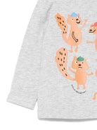 T-shirt per neonato Stella McCartney Kids grigio a maniche lunghe con stampa TX8580 Z0434 807 STELLA McCARTNEY KIDS 