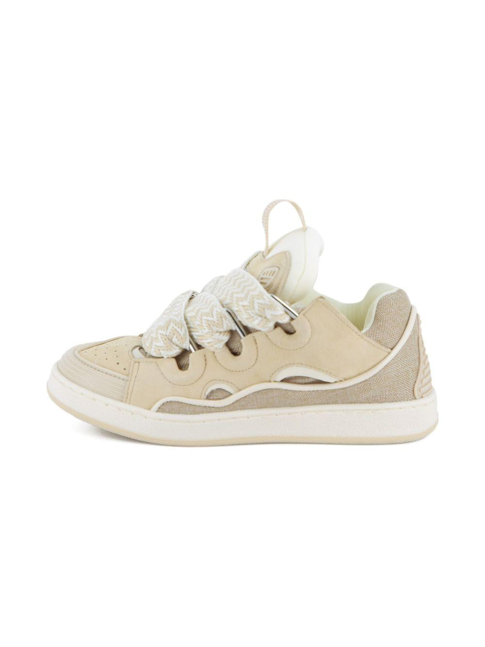 Sneakers per bambina Lanvin beige in pizzo N30329 P82 LANVIN KIDS 
