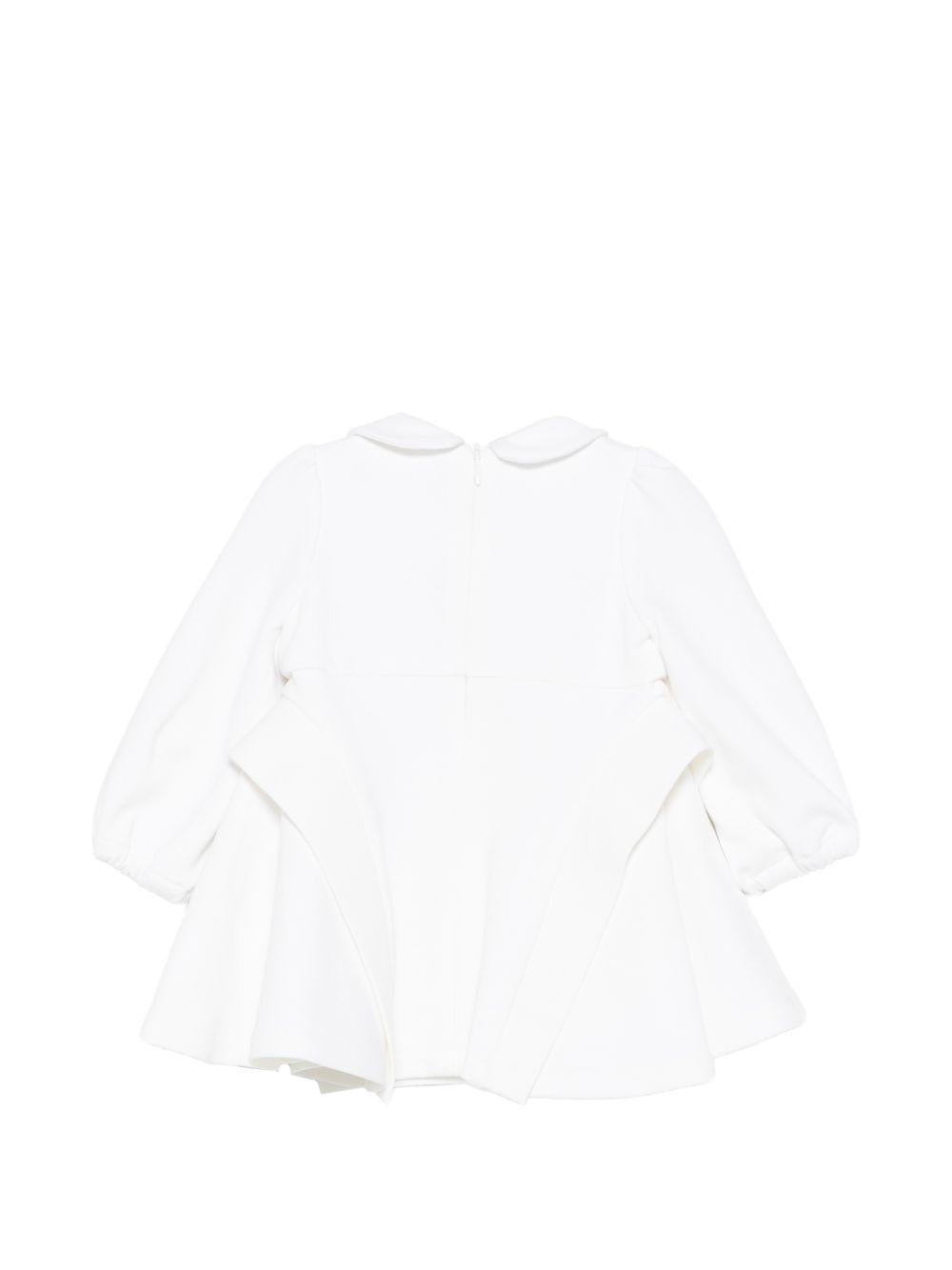 Abito per neonata Balmain Kids bianco con dettaglio bottoni color oro BZ1100 J0371 100OR BALMAIN KIDS 