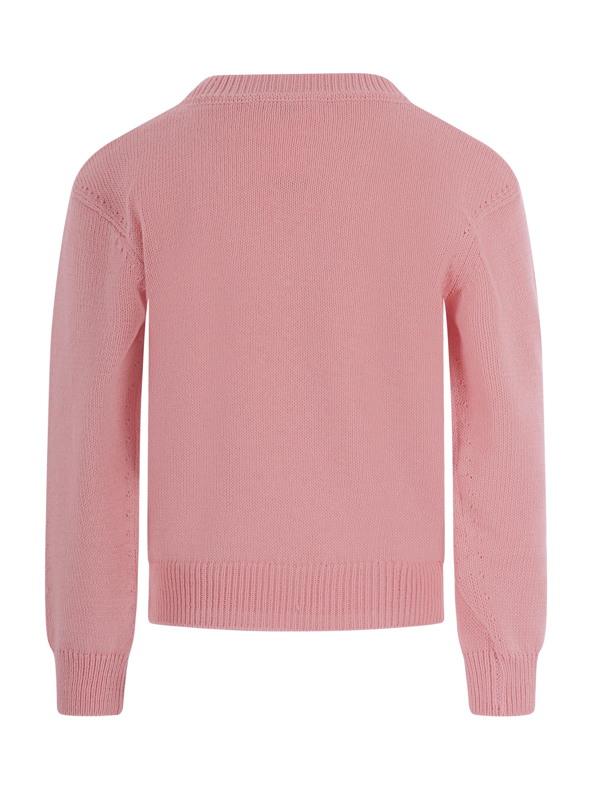 Maglione per bambina Bonpoint rosa con stampa ciliegia sul davanti S06GJUK00001 028D BONPOINT KIDS 