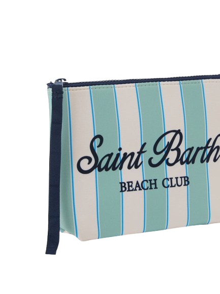 Pochette Aline MC2 Saint Barth azzurra con design a righe ALIN001 00606L MC2 ST. BARTH KIDS 
