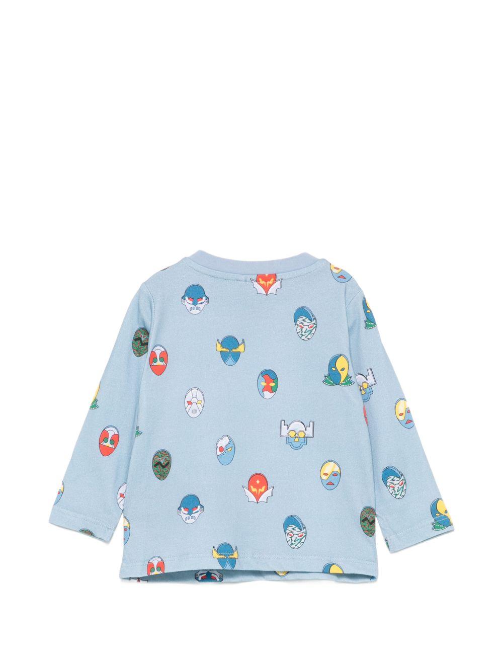 T-shirt per neonato Stella McCartney Kids azzurra con stampa grafica all-over TZ8250 Z4121 61EMC STELLA McCARTNEY KIDS 