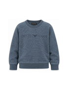 Maglione per bambino Emporio Armani Kids blu con motivo a righe orizzontali EB001581 AF27312 MB004 EMPORIO ARMANI KIDS 