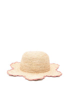 Cappello per bambina Bonpoint beige con pompon rosa S06GACW00001 006 BONPOINT KIDS 