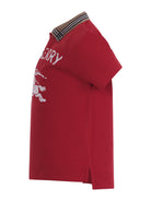T-shirt per bambino Burberry Kids rossa con design Equestrian Knight sul davanti 8117354 B7308 BURBERRY KIDS 