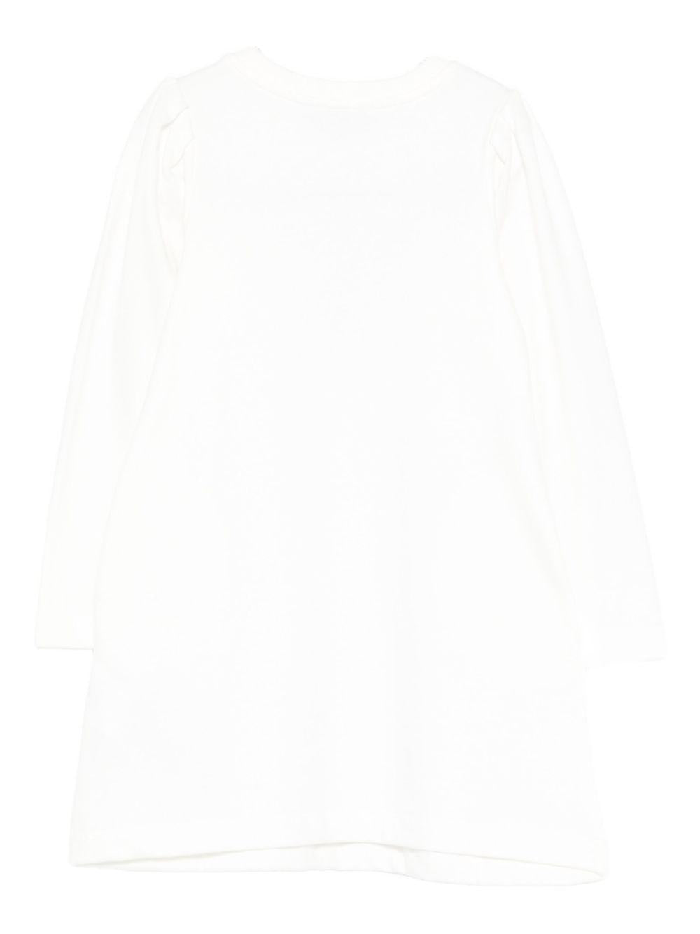 Abito per bambina Moschino Kids bianco con maniche lunghe HBV0FCLCA40 10063 MOSCHINO KIDS 
