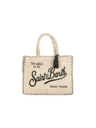 Borsa tote Vanity MC2 Saint Barth beige con logo ricamato sul davanti VANI013 09045L MC2 ST. BARTH KIDS 