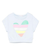 T-shirt per bambina Billieblush azzurro con motivo cuore U20952 76F BILLIEBLUSH KIDS 