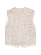 Gilet per donna Alysi beige con scollo a V 116838 P6213 POIS ALYSI 