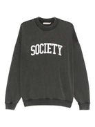 Felpa per donna The New Society grigia con stampa logo sul davanti AW25WSWT6C69 WASHED GREY THE NEW SOCIETY 