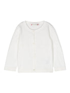 Cardigan per neonata Bonpoint bianco con logo ricamato PEBDA2557CA 102 BONPOINT 