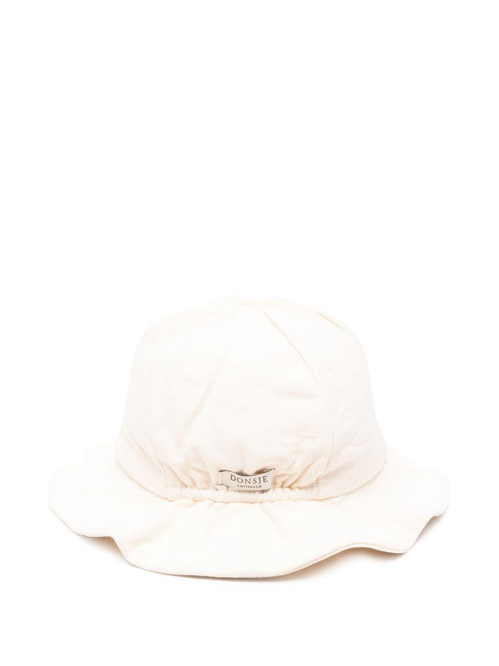 Cappello da pescatore per neonato Donsje beige con ricamo rana 4099203 00003 DONSJE KIDS 