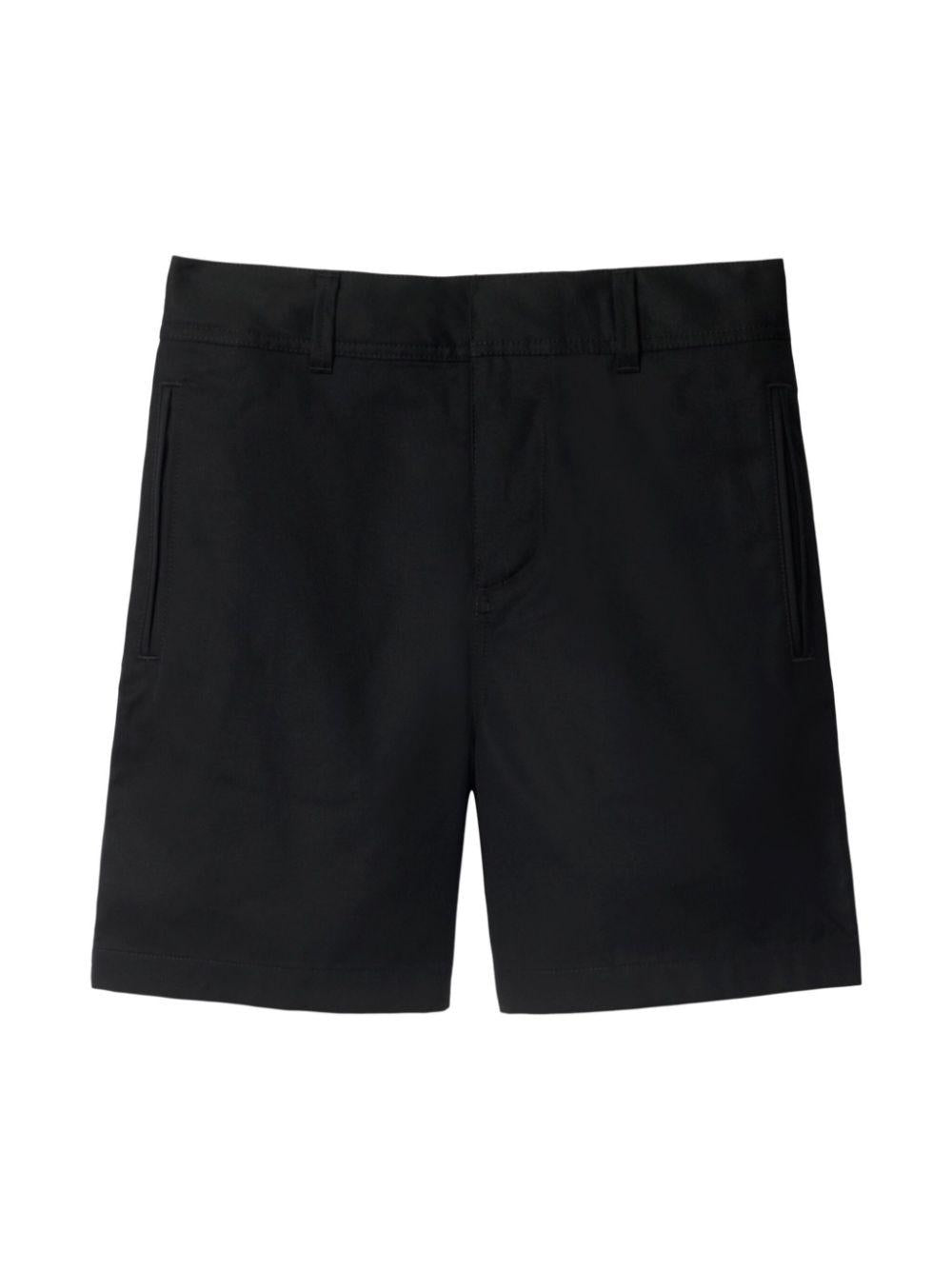 Shorts per bambino Burberry Kids nero con motivo con ricamo Equestrian Knight sul retro 8095748 A1189 BURBERRY KIDS 