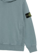 Felpa per bambino Stone Island Kids azzurra con distintivo Compass L2S166100003S0A20 V004B STONE ISLAND KIDS 