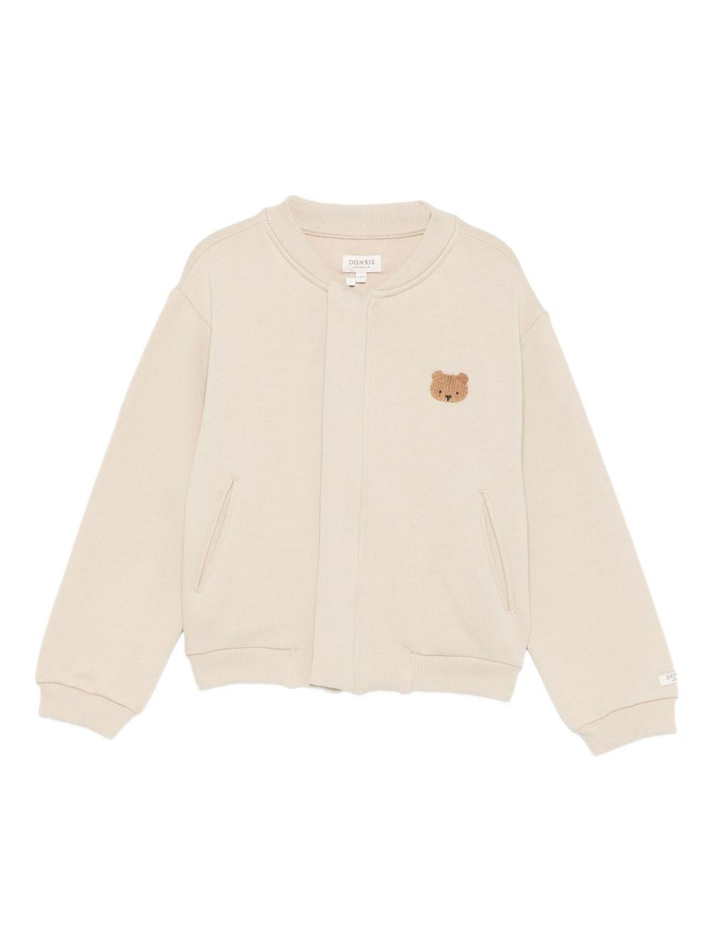 Felpa Jansan per bambino DONSJE beige con orsetto ricamato 4100801 00007 DONSJE 