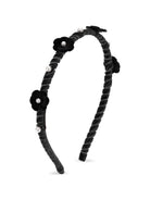 Cerchietto per capelli per bambina Monnalisa Kids nero con applicazione fiori in rilievo 17H003 8058 0050 MONNALISA KIDS 