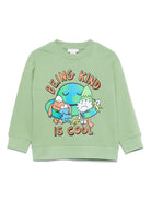 Felpa per bambino Stella McCartney Kids verde con stampa grafica TX4Q10 Z3059 746 STELLA McCARTNEY KIDS 