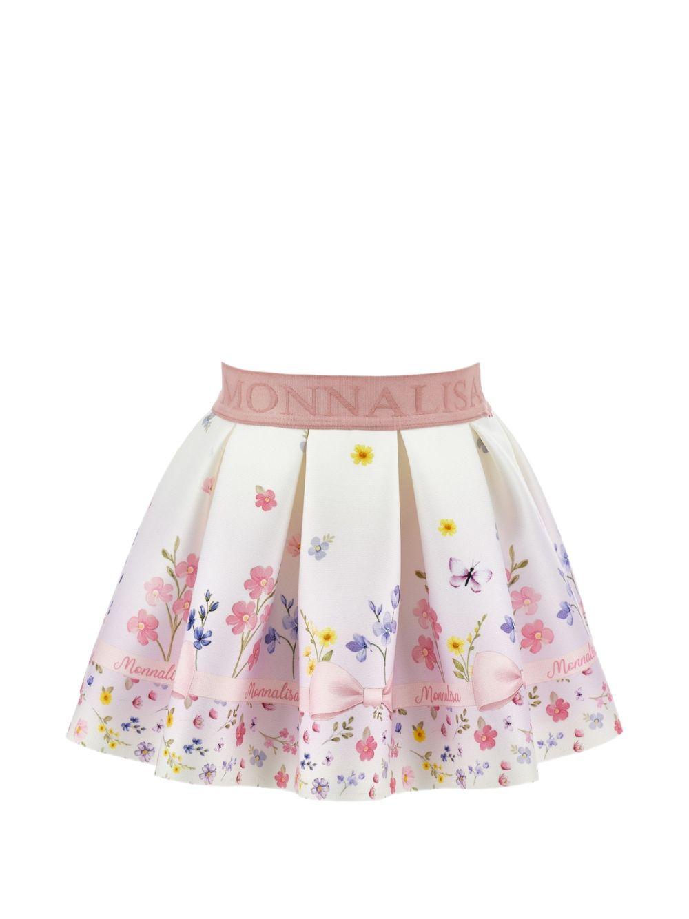 Gonna per neonata Monnalisa Kids rosa con stampa grafica fiori 31H704 8678 0184 MONNALISA KIDS 