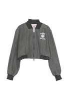 Giubbino per bambina MSGM Kids grigio con dettaglio logo sul davanti S6MSJGBO309 102 MSGM KIDS 