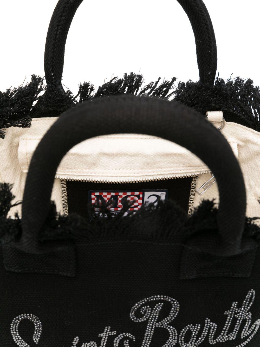 Borsa Colette MC2 Saint Barth nera con logo impreziosito da strass COL0001 02563L MC2 ST. BARTH KIDS 