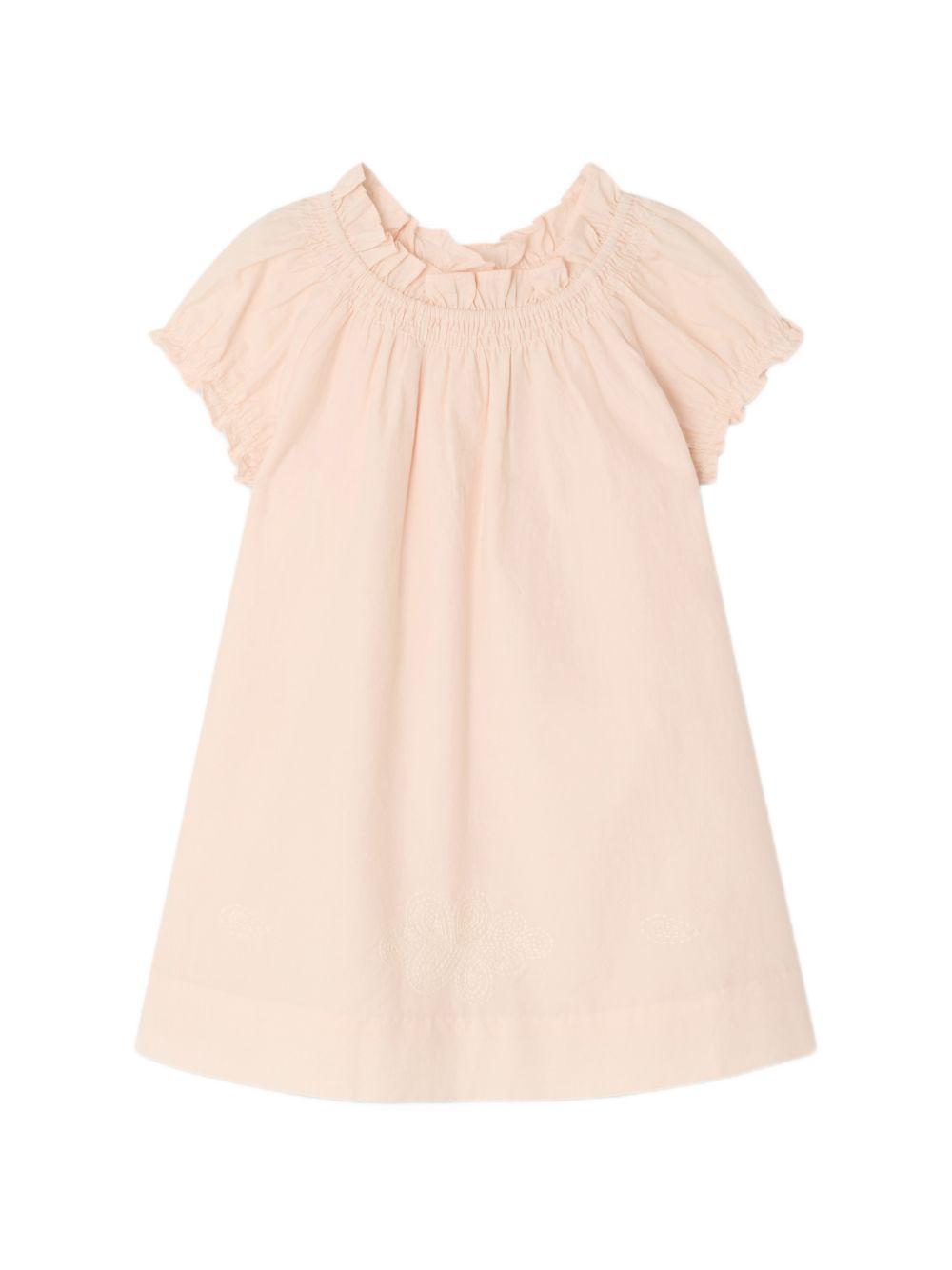 Abito per neonata Bonpoint rosa con ruches S06XDRW00007 121A BONPOINT KIDS 