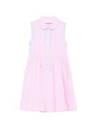 Abito per bambina MC2 Saint Barth Kids bianco e rosa con motivo a righe EML0001 03215L MC2 ST. BARTH KIDS 